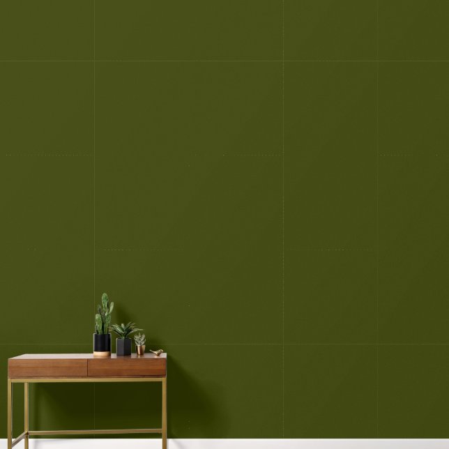 Dark olive green solid colour wallpaper (Hallway)