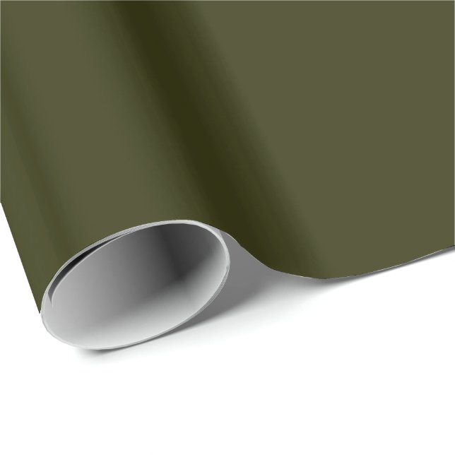 DARK OLIVE GREEN (solid colour) ~ Wrapping Paper (Roll Corner)