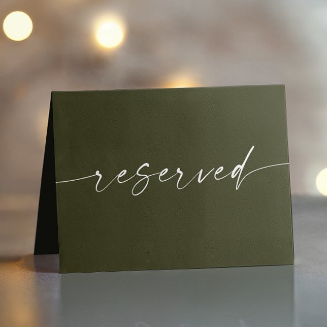 Dark Olive Green Wedding | Script Reserved Sign (Creator Uploaded)