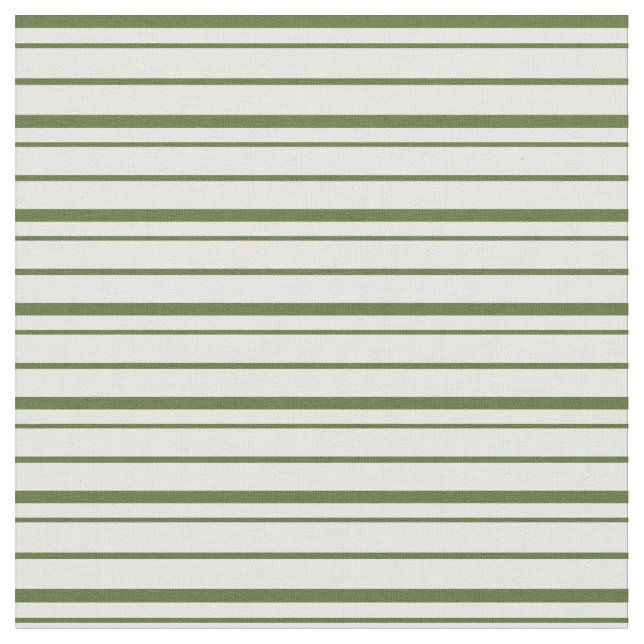 Dark Olive Green & White Coloured Stripes Fabric (Close Up)