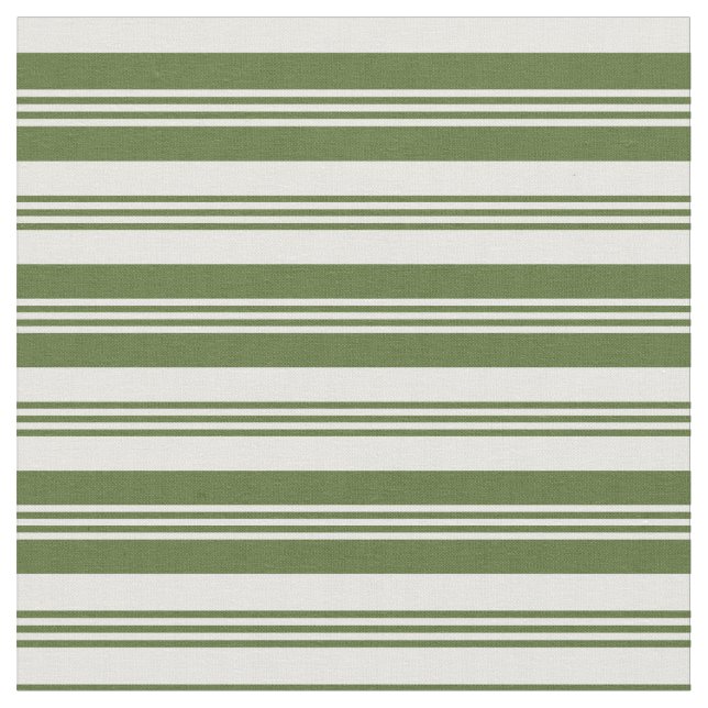 Dark Olive Green & White Pattern Fabric (Close Up)