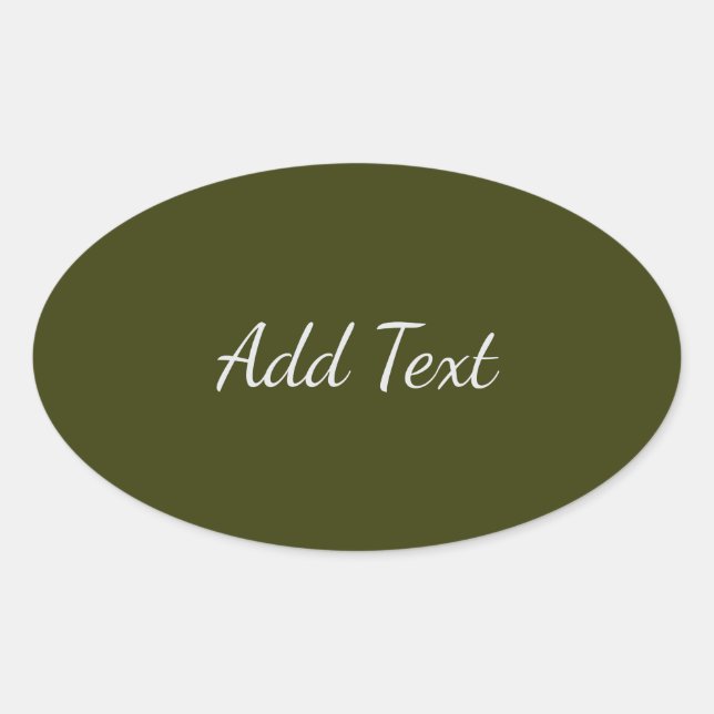 Dark Olive Oval Sticker (Front)