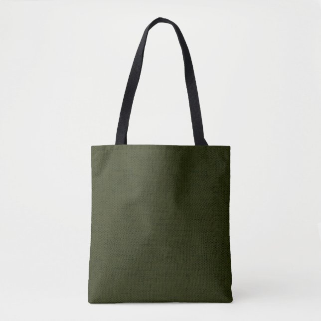 Dark olive textured  tote bag (Front)