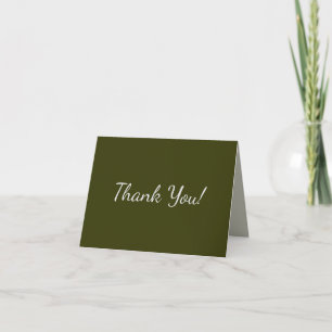 Dark Olive Thank You Card
