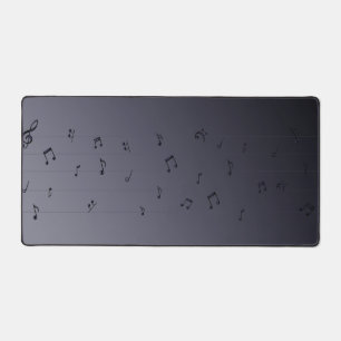 Dark Ombre Musical Notes Desk Mat