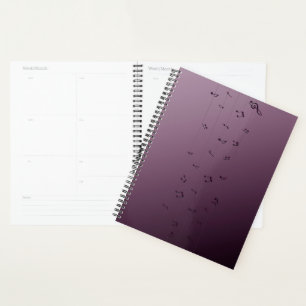 Dark Ombre Musical Notes Mauve Planner