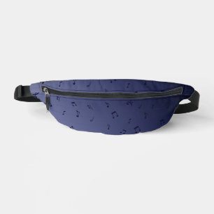 Dark Ombre Musical Notes Navy Blue Bum Bags