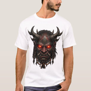 Dark Oni Demon Mask Japanese Horror Fantasy Artwor T-Shirt