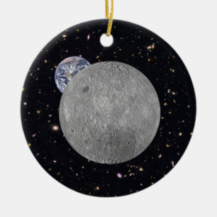 Dark or Far Side of the Moon Starry Sky Ceramic Tree Decoration