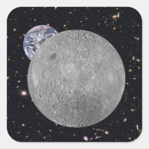 Dark or Far Side of the Moon Starry Sky Square Sticker