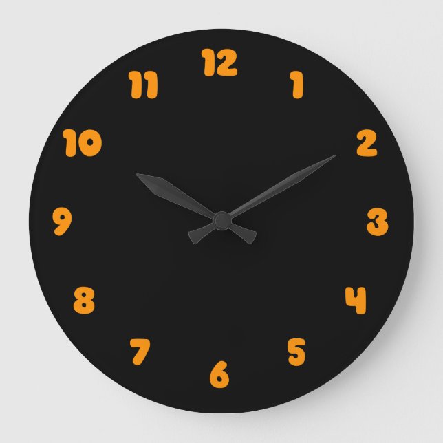 Dark orange and black simple large clock (Front)