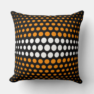 Dark orange and White Polka Dots Pattern Cushion