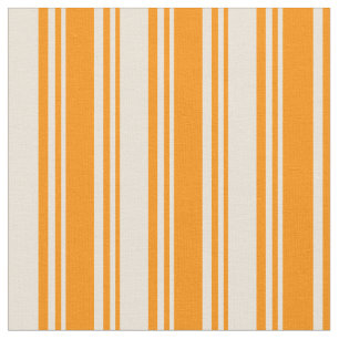 Dark Orange & Bisque Coloured Lined Pattern Fabric