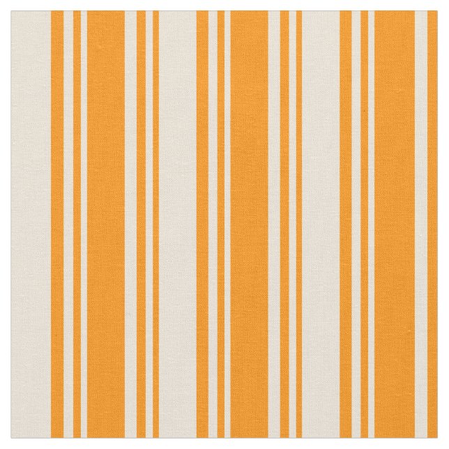 Dark Orange & Bisque Coloured Lined Pattern Fabric (Close Up)