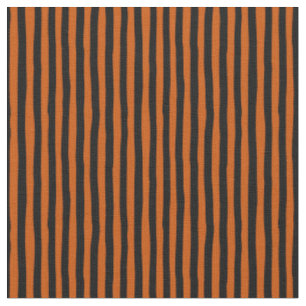 Dark Orange & Black Wonky Stripes Fabric