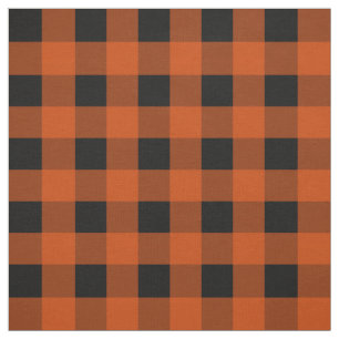 Dark Orange Buffalo Plaid Fabric