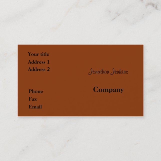 Dark orange business card (Front)
