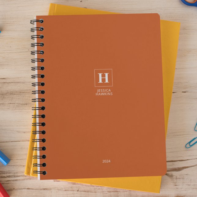 Dark Orange Classic Monogram Personal Weekly Planner (Creator Uploaded)