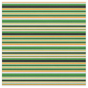Dark Orange, Lavender, Forest Green, Black & Green Fabric