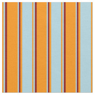 Dark Orange, Light Blue, and Maroon Lines Fabric