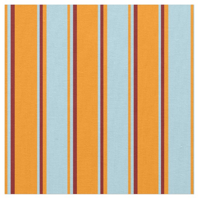 Dark Orange, Light Blue, and Maroon Lines Fabric (Close Up)