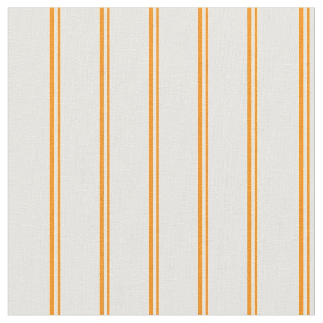 Dark Orange & Mint Cream Coloured Pattern Fabric (Close Up)
