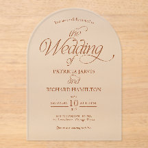 Dark Orange Modern Minimalist Arch Wedding Elegant