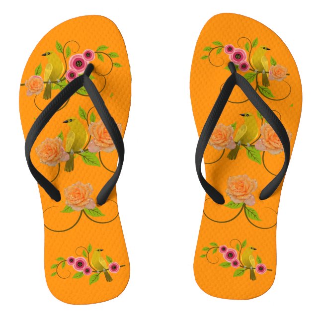 Dark Orange Pool Beach Thongs (Footbed)