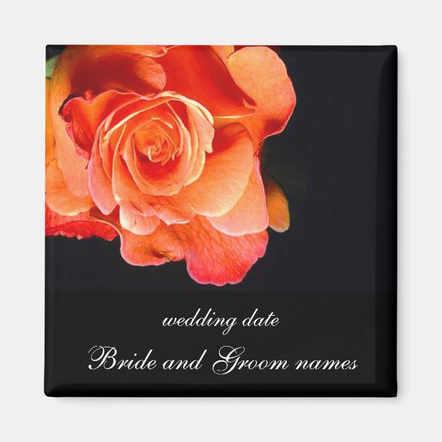 Dark Orange Rose Magnet (Front)