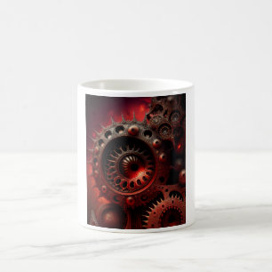 Dark Orange Steampunk Mandelbrot Fractal Coffee Mug