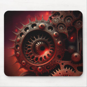 Dark Orange Steampunk Mandelbrot Fractal Mouse Pad