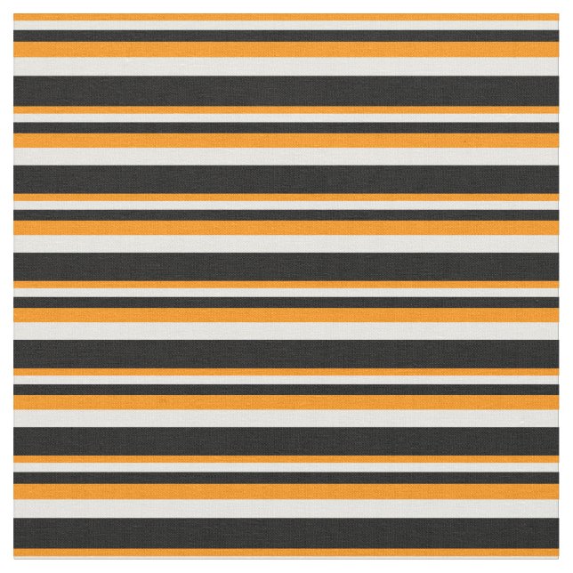 Dark Orange, White, and Black Lines Fabric (Close Up)