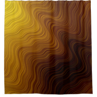 Dark Orange with curves. Colourful abstract illust Shower Curtain