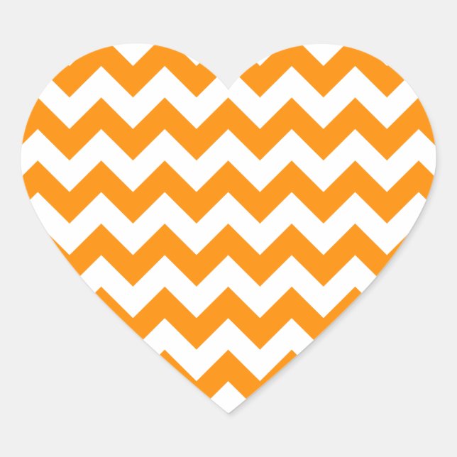Dark Orange Zigzag Heart Sticker (Front)