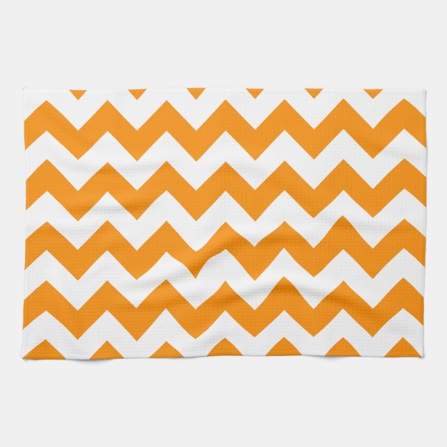 Dark Orange Zigzag Tea Towel (Horizontal)