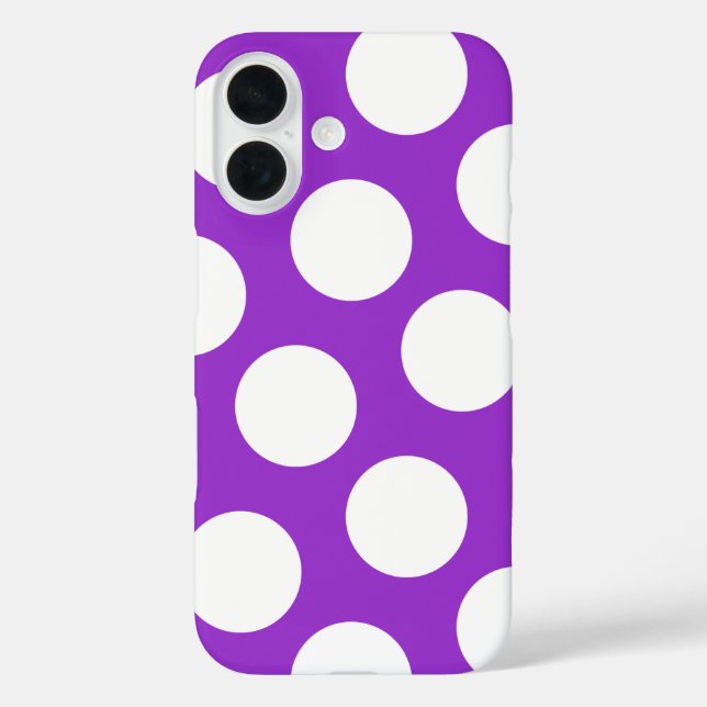 Dark Orchid and White Polka Dots Case-Mate iPhone Case (Back)