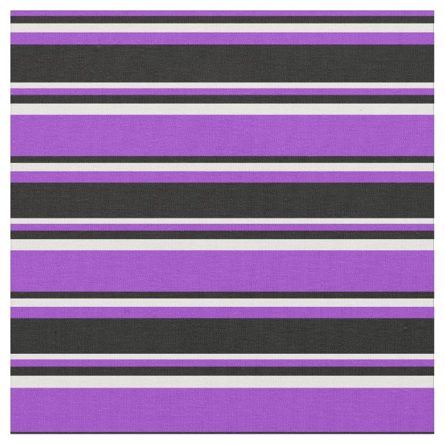 Dark Orchid, Black & White Coloured Pattern Fabric (Close Up)