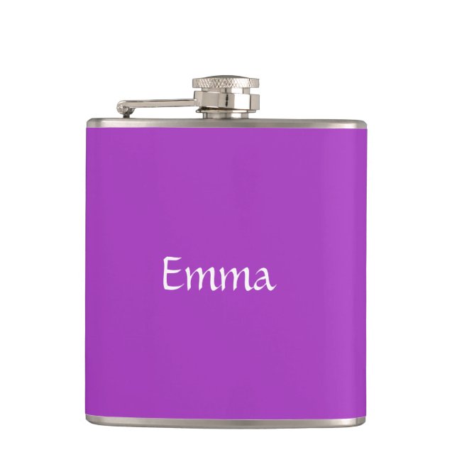 Dark Orchid Personalised Flask (Front)