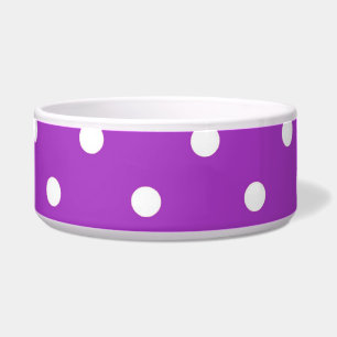 Dark Orchid Polka Dot Pet Bowl