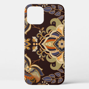 Dark Paisley: Floral Indian Seamless. iPhone 12 Case