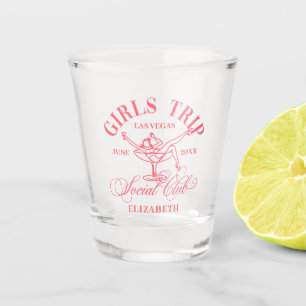 Dark Peach Pink Martini Social Club Girls Trip Shot Glass