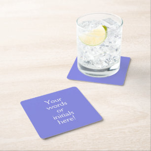 Dark Periwinkle Purple Custom Square Paper Coaster