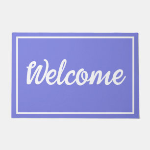 Dark Periwinkle Purple Welcome Doormat