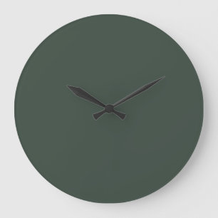 Dark Pewter Green Grey Solid Colour SW 0041 Large Clock