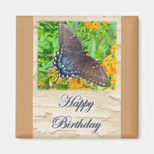 Dark Phase Tiger Swallowtail Butterfly Birthday Magnet