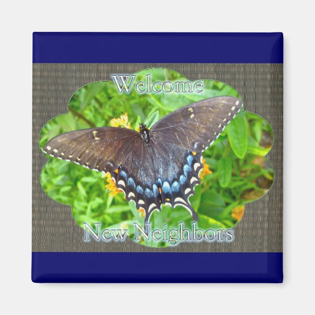 Dark Phase Tiger Swallowtail Butterfly Birthday Magnet (Front)
