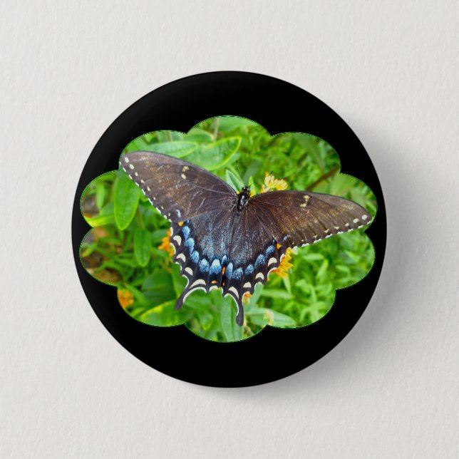 Dark Phase Tiger Swallowtail Butterfly Items 6 Cm Round Badge (Front)