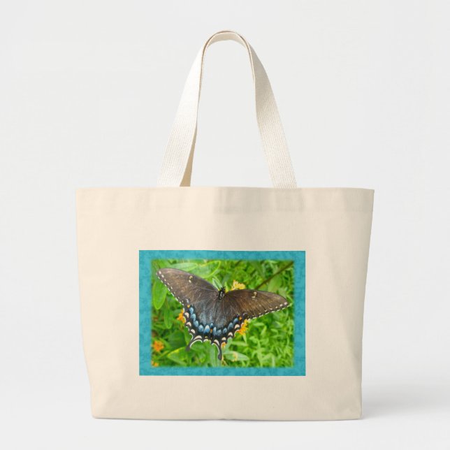 Dark Phase Tiger Swallowtail Butterfly Items Large Tote Bag (Front)