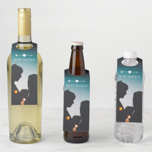 Dark Photo Engagement Bottle Hanger Tag