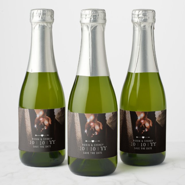 Dark Photo | Save The Date | Mini Bttle Label | B (Bottles)